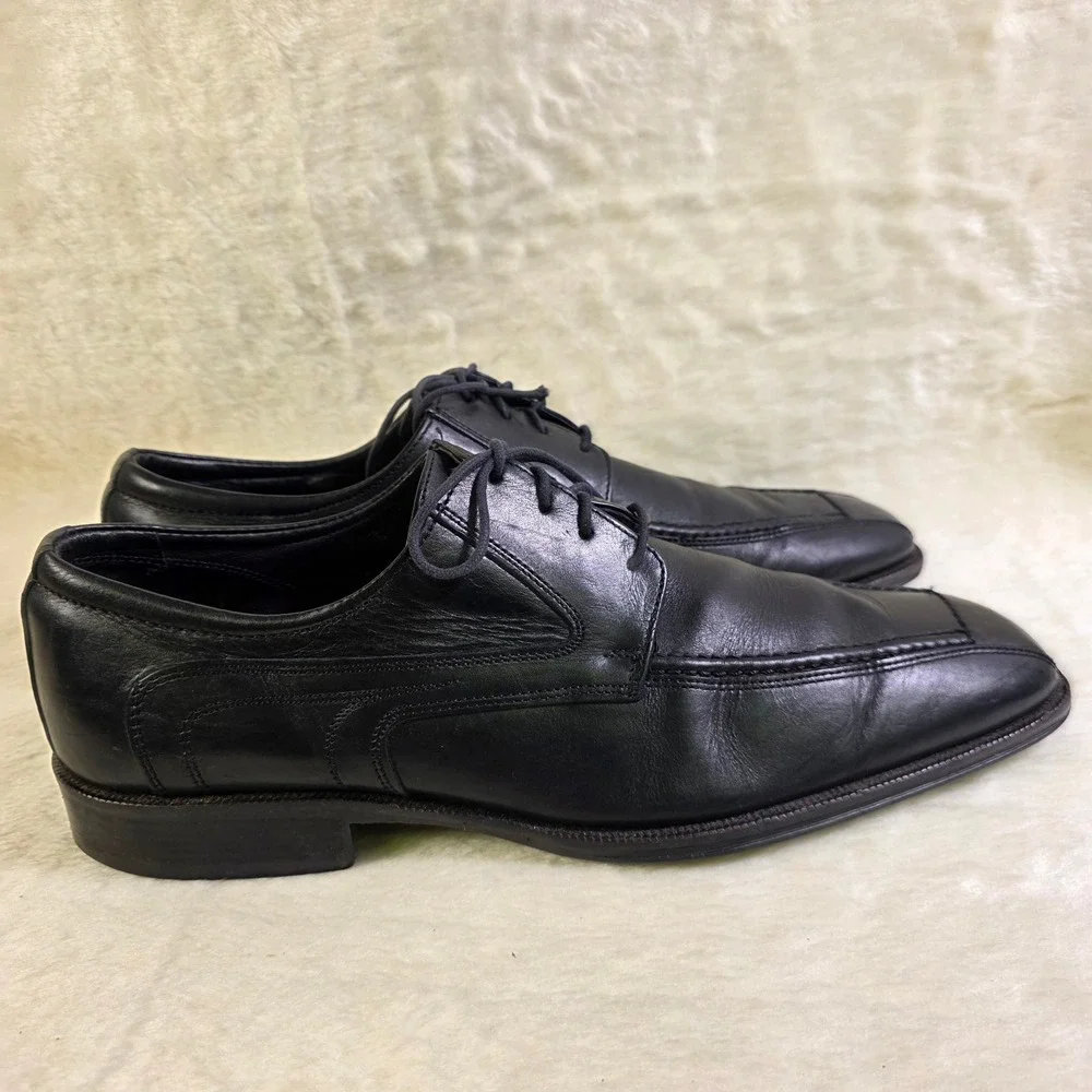 Aldo Oxford Dress Shoes Black Leather Square Toe Romania Mens 46 12